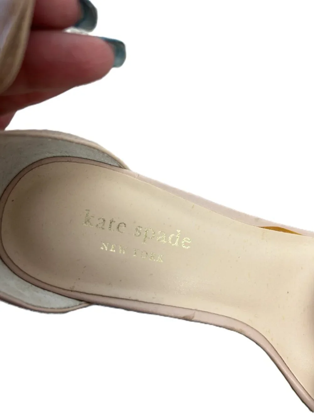 Kate Spade Wednesday Heel Leather Upper Pale Pink 6.5 Cork